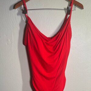 Popilush Shapewear Ruched Modal Bodycon Mini Slip Dress - Red